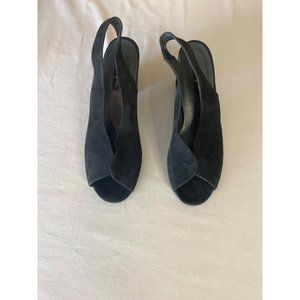 Paul Green Obermaterial Echt Leder Black Slingback Open Toe Sandals Size 7.5